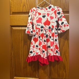 Charming Red and White Kids Dress